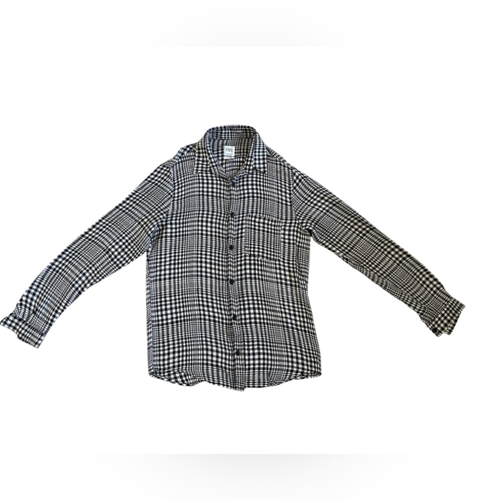 Zara Monochrome Checkered Shirt